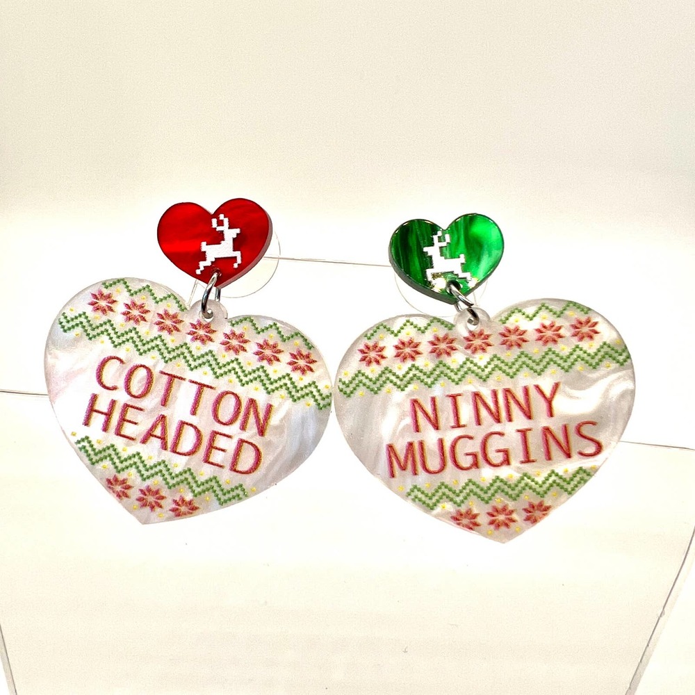 Ninny Muggins Earrings - ELF Earrings - Christmas Earrings - Xmas Earrings